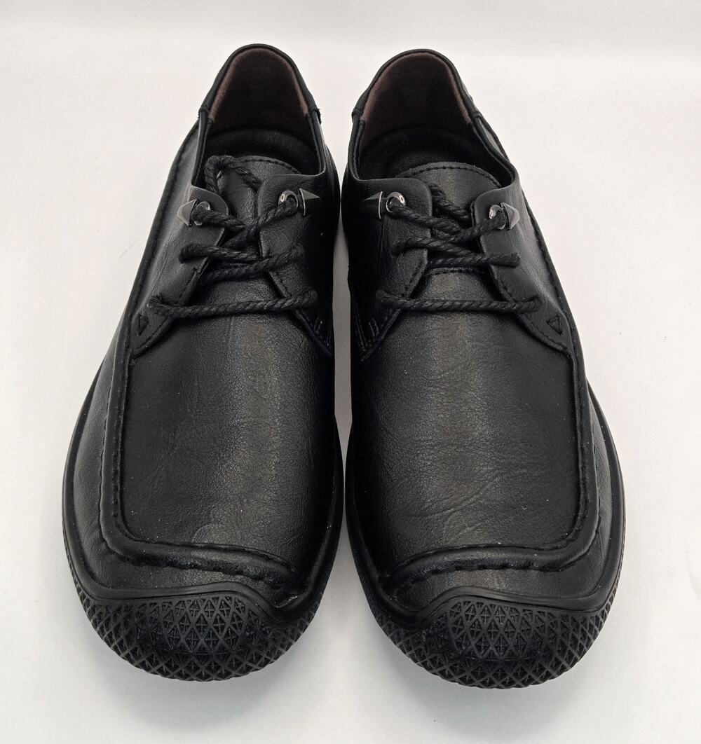 GSLMOLN Men’s Black Leather Casual Dress Shoes Lace Up Size 9 NEW